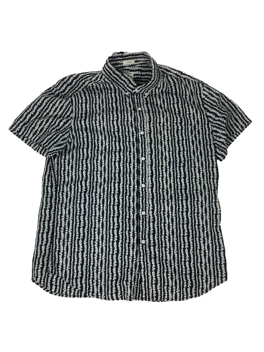 J Crew Mens Sz L Slim 100% Cotton Short Sleeve Tiny Flower Print Casual Shirt